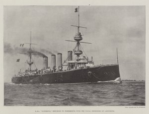 HMS Powerful retornou a Portsmouth com os Defensores Navais de Ladysmith de English Photographer