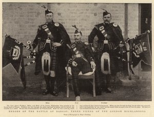 Heróis da Batalha de Dargai, Três Gaiteiros dos Highlanders de Gordon de English Photographer