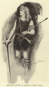 Sr. Max Alvary, como Siegfried na Ópera de Wagner de English Photographer