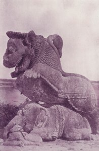 Leão hindu, esmagando, elefante budista, Kanarak de English Photographer
