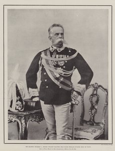 Sua Majestade Humbert I, Renier Charles Emanuel Jean Marie Fernand Eugene, Rei da Itália de English Photographer