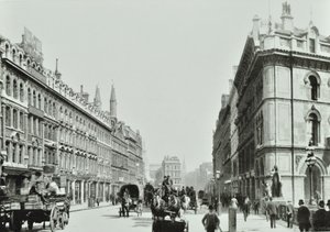 Viaduto de Holborn, olhando para o leste, cidade de Londres, 1875 de English Photographer