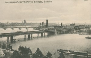 Hungerford e Waterloo Bridges, Londres de English Photographer