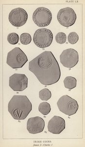 Moedas Irlandesas, James I, Charles I (foto a p/b) de English Photographer