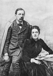 John Addington Symonds (1840-93) e sua filha, 1891 de English Photographer