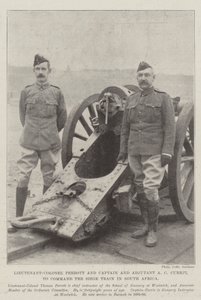 Tenente-Coronel Perrott e Capitão e Ajudante AC Currie, para Comandar o Trem de Cerco na África do Sul de English Photographer