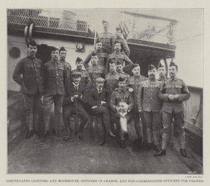 Tenentes Clifford e Moorhouse, oficiais encarregados e oficiais não comissionados de Uganda de English Photographer