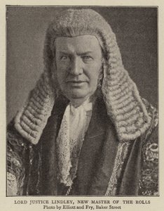 Lord Justice Lindley, novo mestre dos Rolls de English Photographer