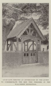 Lych-Gate erigido em Dovercourt pela rainha para comemorar os homens que pereceram na expedição Walcheren de English Photographer