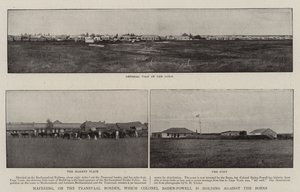 Mafeking, na fronteira Transvaal, que o coronel Baden-Powell está segurando contra os Boers de English Photographer