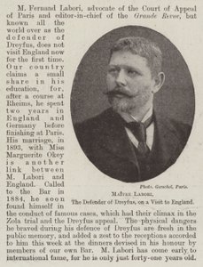 Maitre Labori, o defensor de Dreyfus, em uma visita a Inglaterra de English Photographer