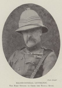 Major-General Lyttelton, o primeiro oficial a atravessar o rio Tugela de English Photographer