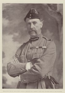 O Major-General Neville Gerald Lyttelton, comandante da 4ª Brigada na África do Sul, o Primeiro General a cruzar o Tugela