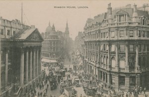 Mansion House, em Londres. Postal enviado em 1913. de English Photographer