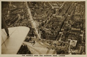 Marble Arch, Edgware Road, Londres, foto aérea (foto p/b) de English Photographer