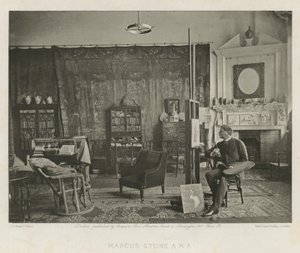 Marcus Stone no seu Melbury Road Studio de English Photographer