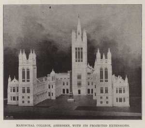 Marischal College, Aberdeen, com suas extensões projetadas de English Photographer