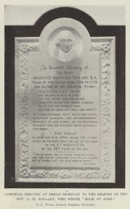 Memorial erguido em Broad Hembury para a Memória do Reverendo AM Toplady, que escreveu Rock of Ages de English Photographer