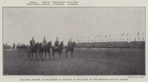 Revisão militar em Bucareste em honra da visita do imperador Francisco José de English Photographer