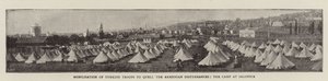 Mobilização de tropas turcas para acabar com os distúrbios armênios, o acampamento em Salônica de English Photographer