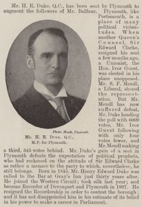 Sr. HE Duke, QC, MP por Plymouth de English Photographer