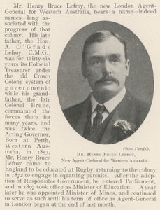 Sr. Henry Bruce Lefroy, novo agente-geral da Austrália Ocidental de English Photographer