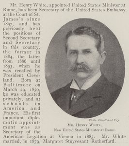 Sr. Henry White, novo ministro dos Estados Unidos em Roma de English Photographer