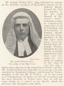 Sr. Joseph Walton, KC, novo juiz do Supremo Tribunal de English Photographer