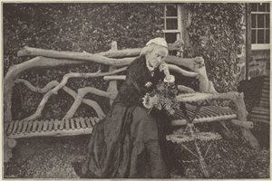 Sra. Gladstone no jardim do Castelo de Blackcraig de English Photographer