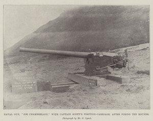 Naval Gun, Joe Chamberlain, com Captain Scotts Position-Carriage, depois de disparar Dez Rounds de English Photographer