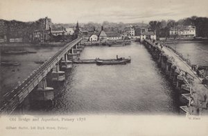Ponte Velha e Aqueduto, Putney, 1878 de English Photographer