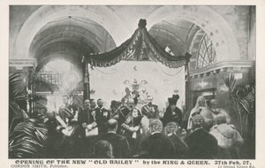 Abertura do Old Bailey pelo Rei e pela Rainha, 27 de fevereiro de 1907 de English Photographer