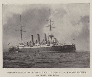 Encomendado para Águas Chinesas, HMS Furioso, Twin Screw Cruiser, 2ª Classe, 5750 Toneladas de English Photographer