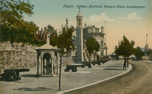 O peregrino gena o memorial, costa ocidental, Southampton. Postal enviado em 1913. de English Photographer