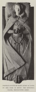 Retrato-Estátua de Maria Rainha dos Escoceses em seu túmulo em Henry a Sétima Capela, Abadia de Westminster de English Photographer