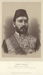 Retrato de Tewfik Pasha, quediva do Egito de English Photographer