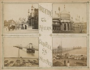 Postal com imagens representando vistas de Brighton de English Photographer