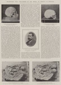 Homem pré-histórico, descobertas pelo Príncipe de Mônaco em Mentone