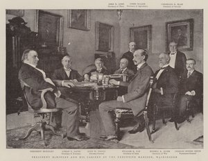 Presidente McKinley e seu gabinete no Executive Mansion, Washington de English Photographer