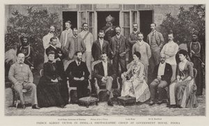 Prince Albert Victor na Índia, um grupo fotográfico na Government House, Poona de English Photographer