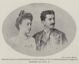 O príncipe Danilo de Montenegro e a duquesa Jutta de Mecklenburg-Strelitz se casaram em 27 de julho de English Photographer