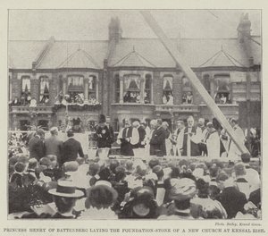Princesa Henrique de Battenberg, colocando a pedra da fundação de uma nova igreja em Kensal Rise de English Photographer