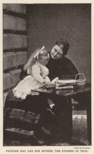 Princesa May e sua mãe, a duquesa de Teck de English Photographer