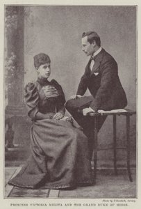 Princesa Victoria Melita e o Grão-Duque de Hesse de English Photographer