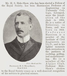 Professor HS Hele-Shaw, New FRS de English Photographer