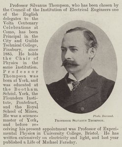 Professor Silvanus Thompson de English Photographer