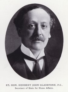 Homens proeminentes de Londres: Rt Hon Herbert John Gladstone (foto a p/b) de English Photographer
