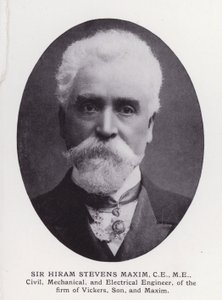 Homens proeminentes de Londres: Sir Hiram Stevens Maxim (foto a p/b) de English Photographer