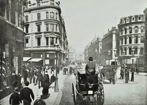Queen Victoria Street, olhando para o leste da Queen Street, cidade de Londres, 1890 de English Photographer