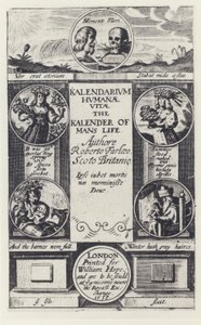 R Farley, Kalendarium humanae vitae, W Hope 1638 (foto a p/b) de English Photographer